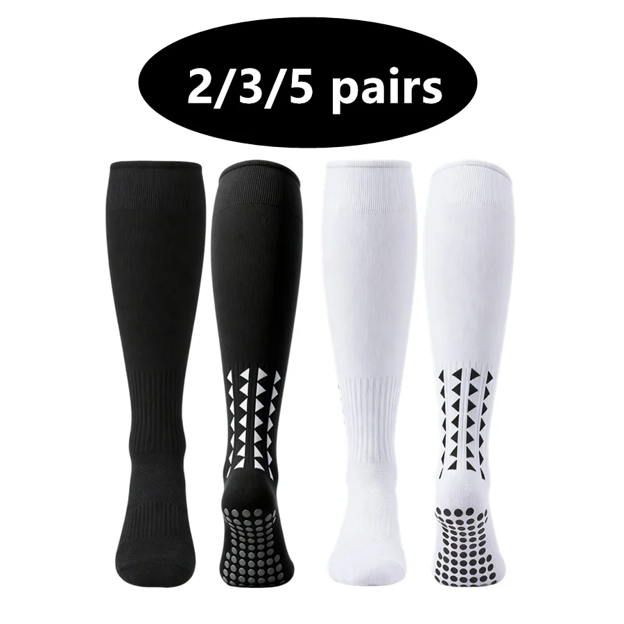 2/3/5pairs Unisex Shock Absorbing Towel Bottom Socks Non Slip For Soccer Basketball Running Cycling Hiking Sports