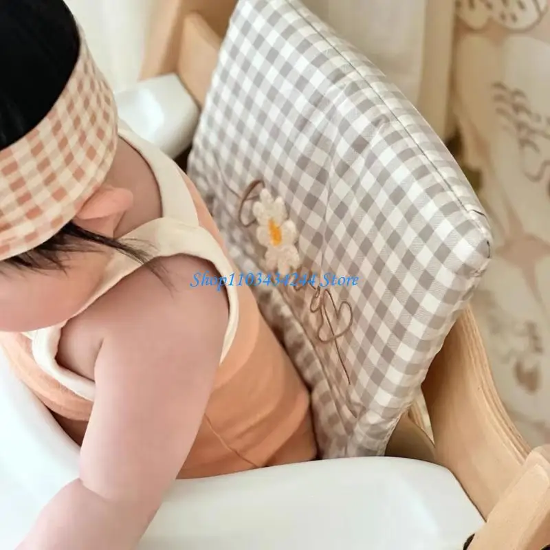 وسادة كراسي تناول الطعام مطبوعة بالزهور وسادة كرسي مرتفع للأطفال وسادة نمو للأطفال وسادة كرسي مقاومة للأتربة ومسند الظهر