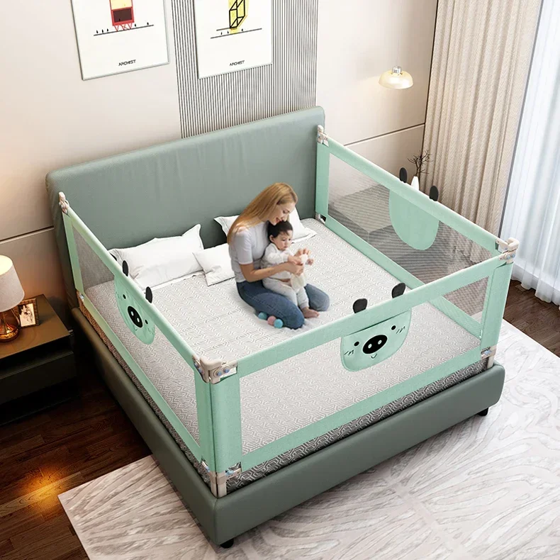 Riel de seguridad portátil para cama, productos de seguridad para niños, Personalización completa, rieles de cama con diseño de oso lindo