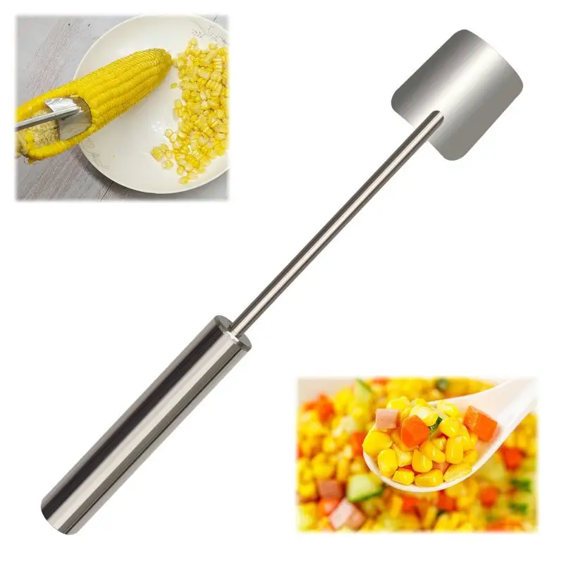 Manually Operated Corn Kernel Stripper Stainless Steel Corn on the Cob Remover Portable Household Corn Quick Stripper