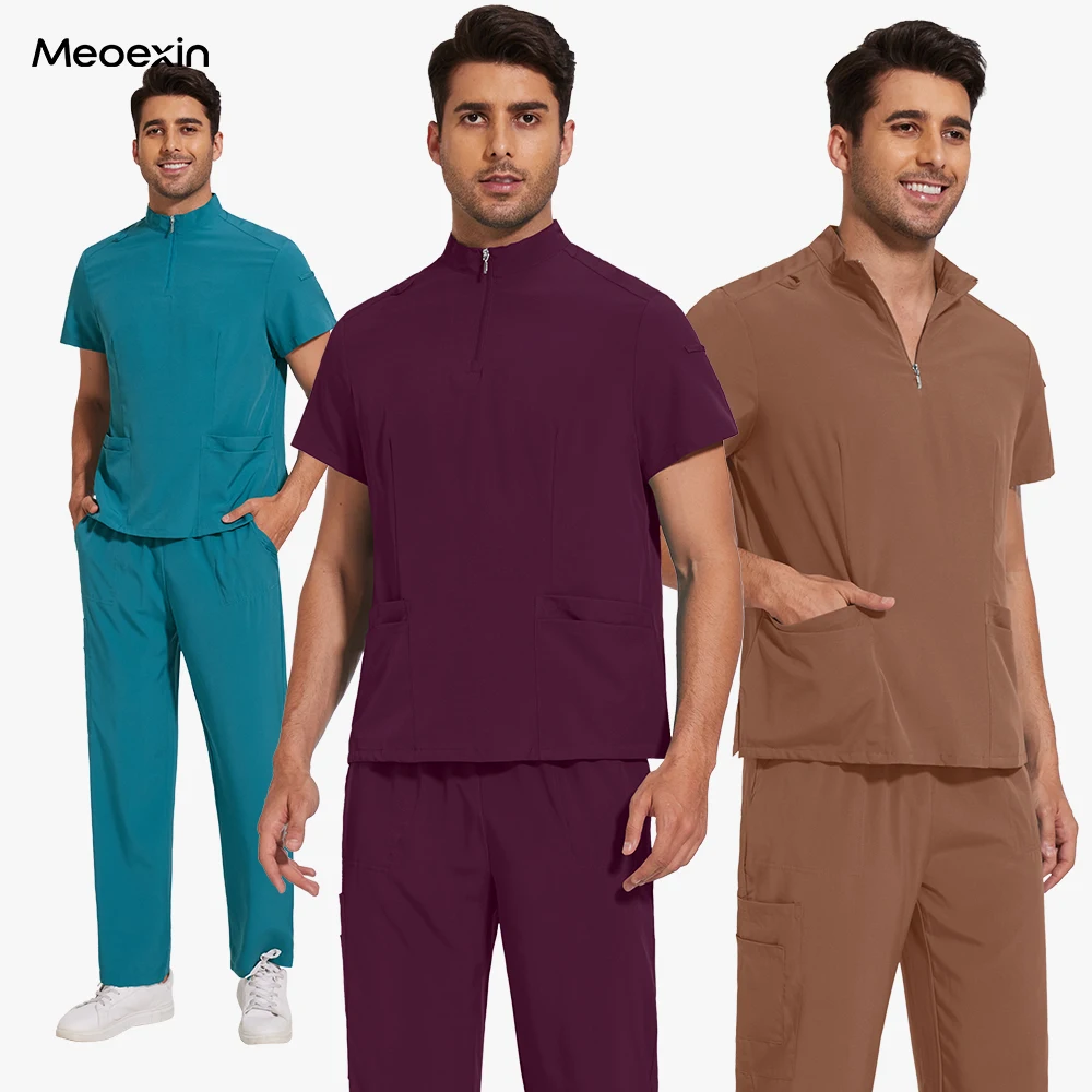 

High-quality Work Wear Quick-Dry Hospital Breathable Doctor Nurse Uniforms Stretch Surgical Medical Scrub Set Men Unisex Uniform