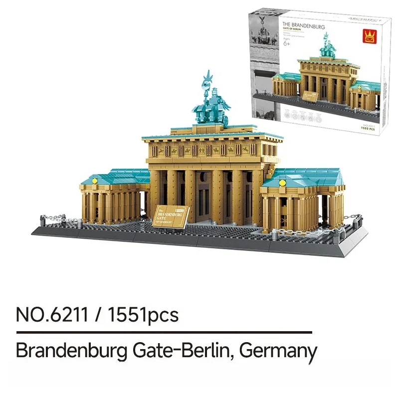 

1551 шт. креативные Brandenburg Gate-Berlin Германия строительные блоки архитектура строительные кирпичи игрушка в подарок для взрослых детей