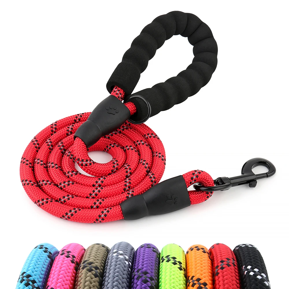 

Nylon reflective ropes for large dogs, poodle, French bulldog pet lead, round rope anti-dash dog leash