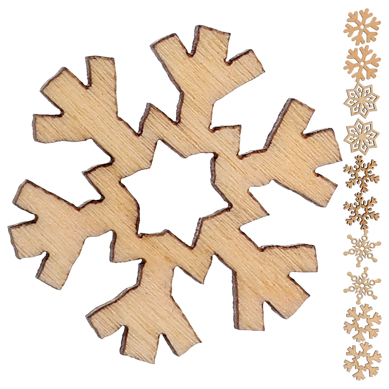

200Pcs Christmas Snowflakes Wood Slices Unfinished Wooden Decor DIY Crafts Supplies Snowflakes Wood Slices DIY Craft Supplies
