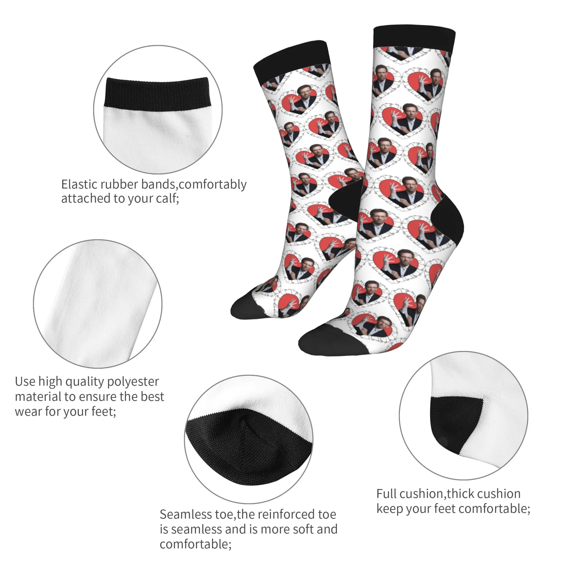 جوارب دكتور جريجوري هاوس للخريف، جوارب تلفزيون أمريكية مضحكة للرجال، جوارب جودة جرافيك للجري مضادة للانزلاق #6
