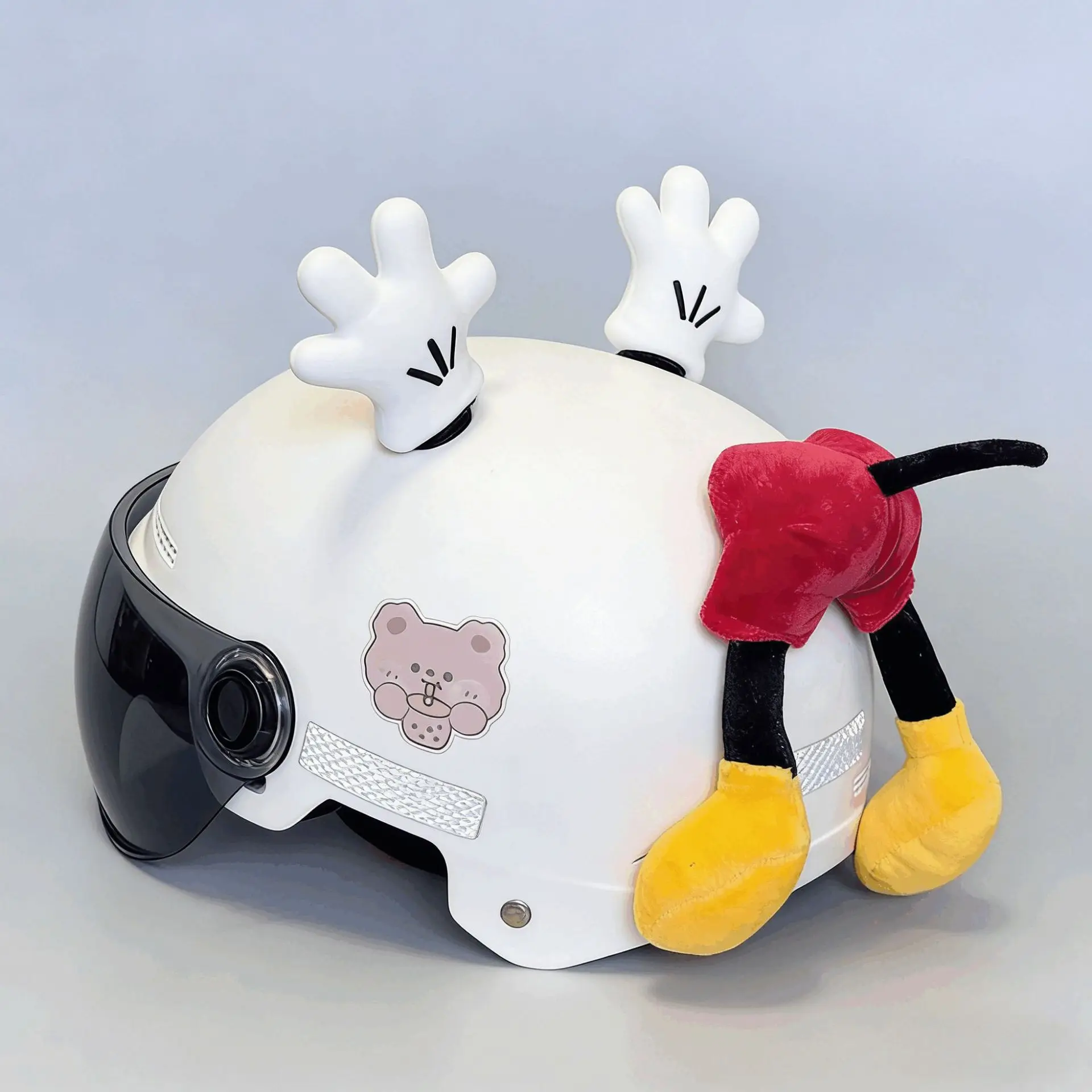 Decoración para Casco, Orejas de Ratón, Adorno de Muñeca Linda para Casco de Motocicleta