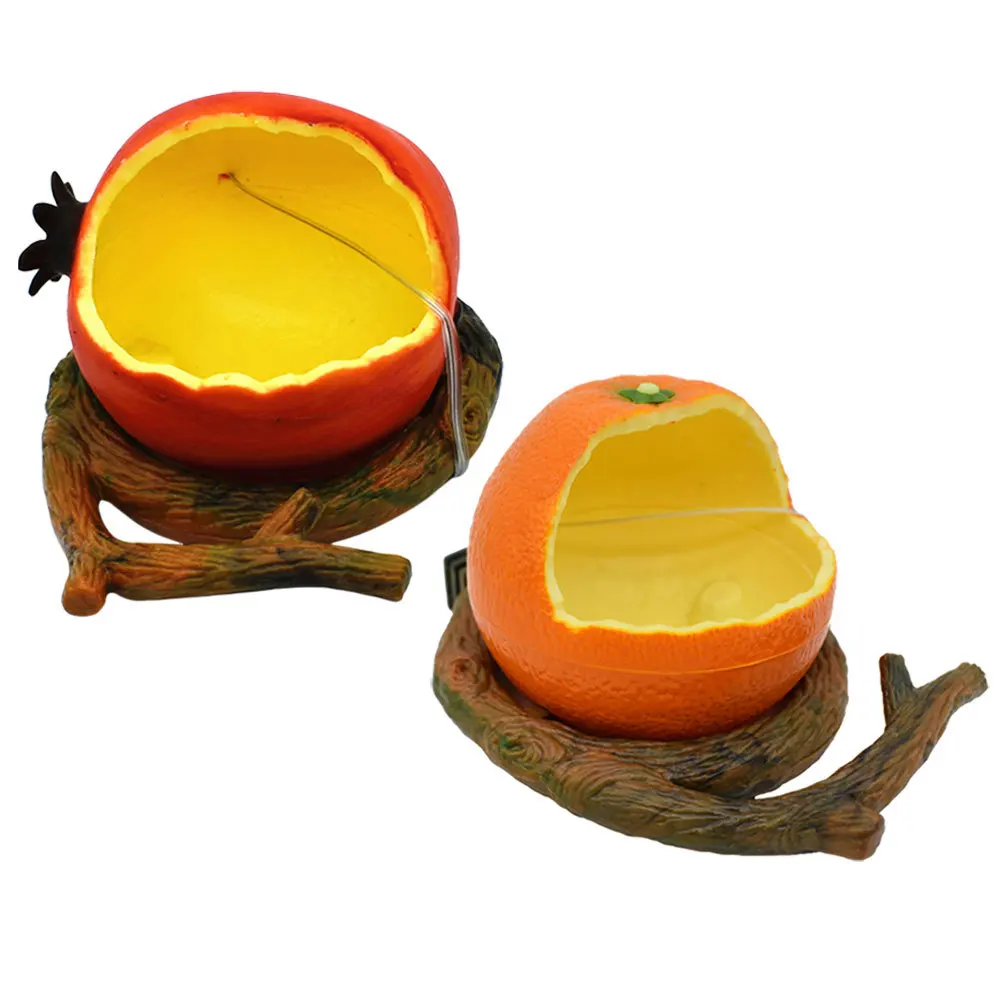 

2Pcs Bird Food Container Hanging Feeder Fruit Shape Large Capacity Cage Food Bowl Portable Bird Feeding Holder for Parrots