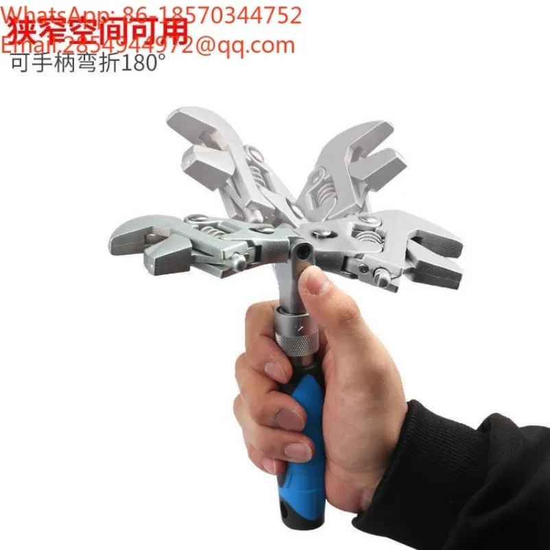 2026    Universal Movable Quick Wrench Ratchet Wrench Can Shake The Head Large Opening Maintenance Car Telescopic Folding Wrench