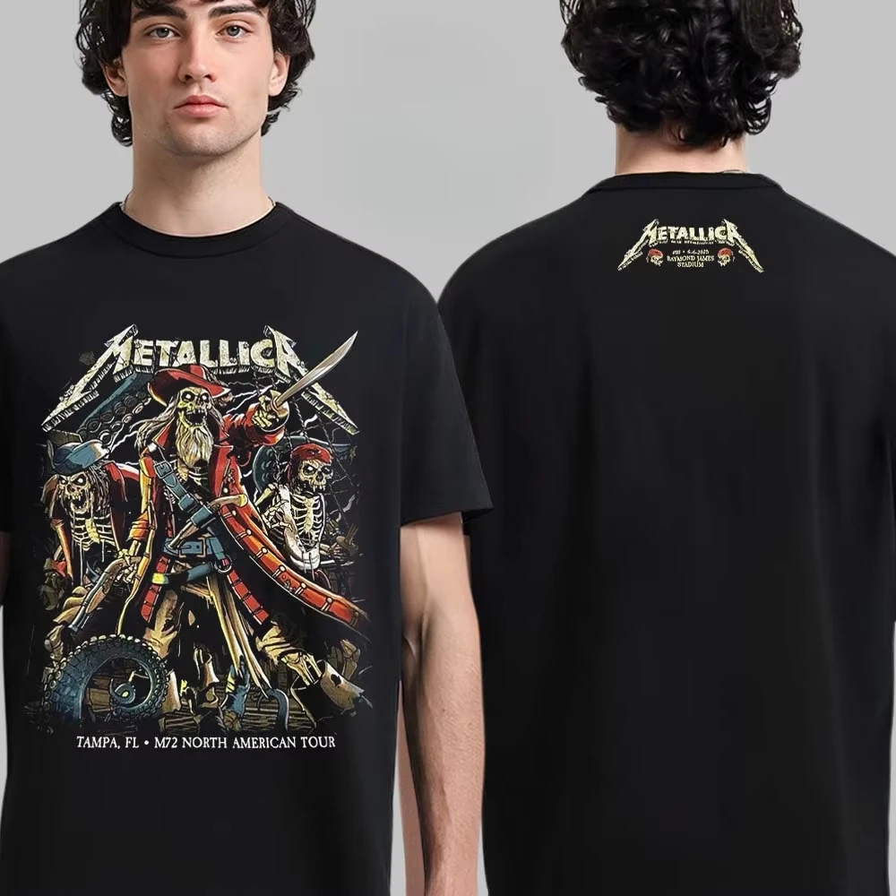 2026 Summer Top Sale Metallica Graphic Cotton Band T-shirt Unisex Summer Short Sleeve Fashion Brand Tee Luxury Casual T-shirt