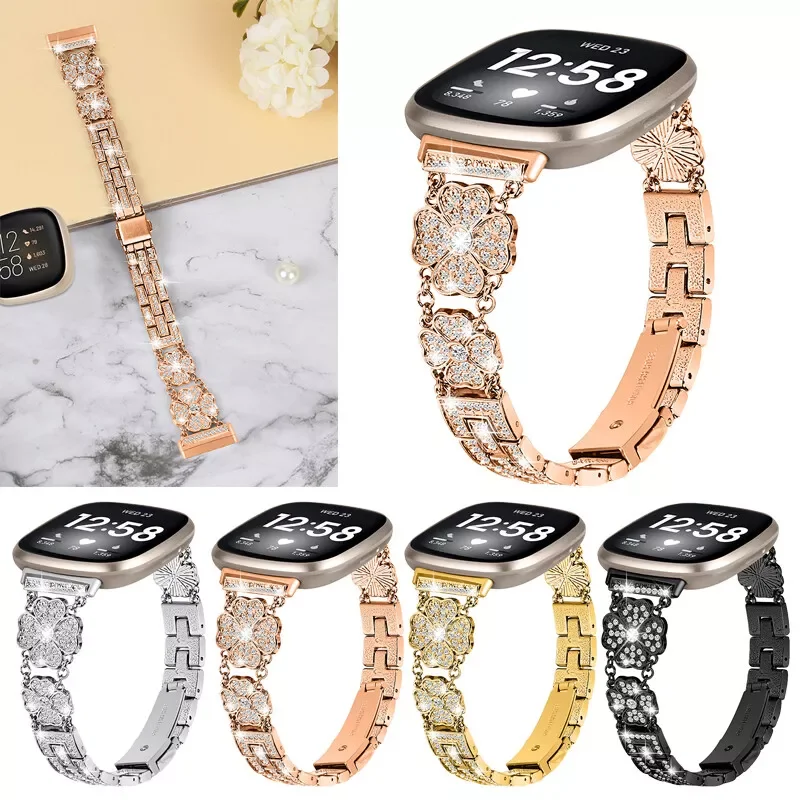 Metal Strap For Fitbit Versa 3 Sense Smartwatch band Women Men Watch Diamond Metal Wristban For Fitbit Versa4 Sense 2 accessorie