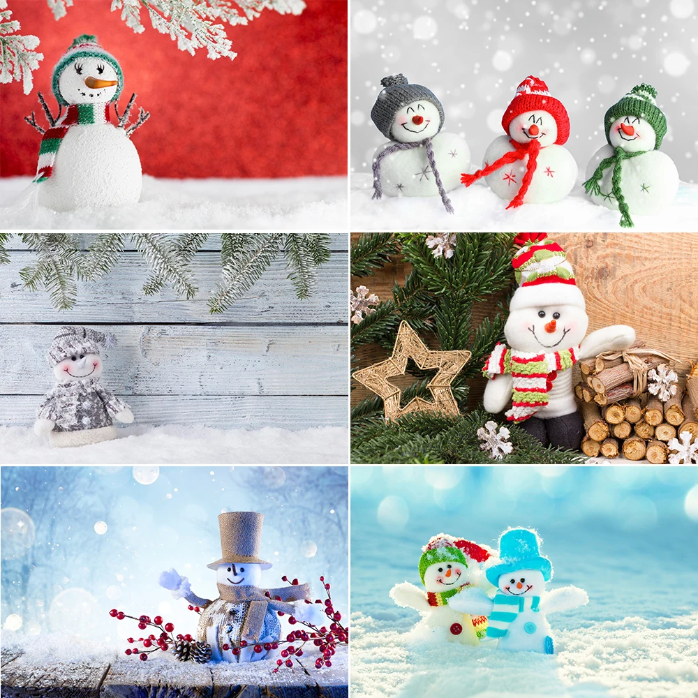 

Christmas Winter Photographic Backdrop Snowmen Moon Star Pet Baby Portrait Photography Background Photocall Props Photo Studio