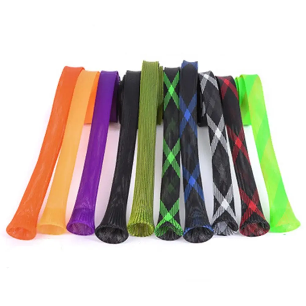 Anti-slip Sheath Protector Bag Jacket Wrap Expanable Braided Mesh Pole Sleeve Fishing Rod Cover