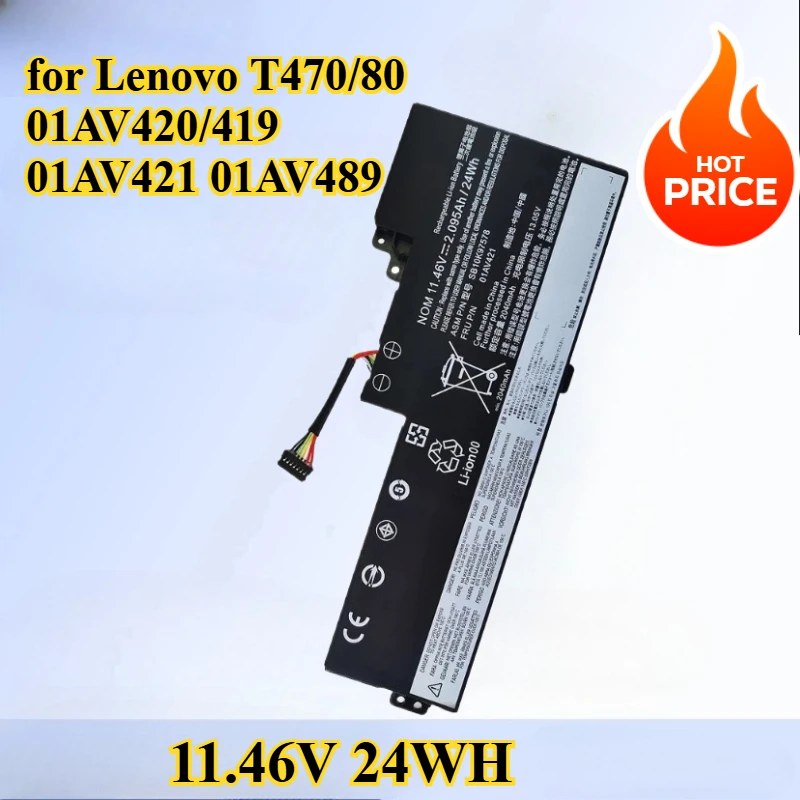 

T480 T580 Is Suitable for Lenovo T470/80 01AV420/419 01AV421 01AV489 Laptop Battery Replacement