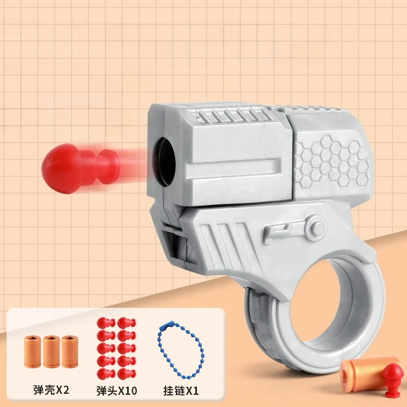 Neue Mini-Pistole mit Hülsenauswurf, kann Dekompressions-EDC-Fingerring-Pistole, Fidget Spinner, Ratschen-Angstlinderungs-Stressabbau-Spielzeugpistolen abfeuern – Detail 3