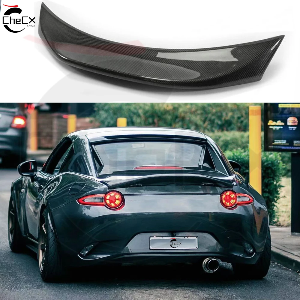 

For Mazda 16-24 MX5 Miata ND RF LMS Style Confiber Fiber Glass Unpainted Duckbill Spoiler Trunk Wing Lip Racing AccessoriTrim