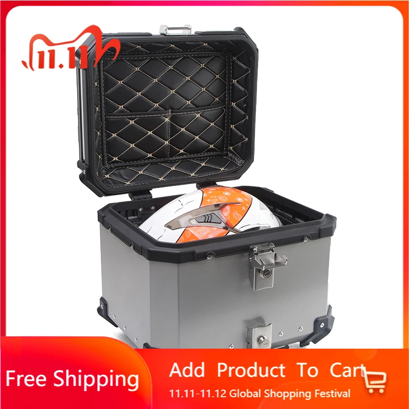 

STLF HKS 36L Alforjas Ofroab Cajas De Herramientas Alarma Para Motores De Motos Motorcycle Parts Alloy Top case Trunk Tail Boxes