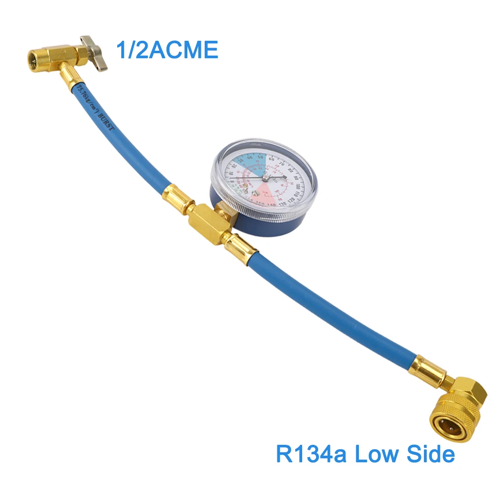 Freon r134a Air Conditioning Recharge Hose Car Air Conditioner Tools With Measuring Gauge