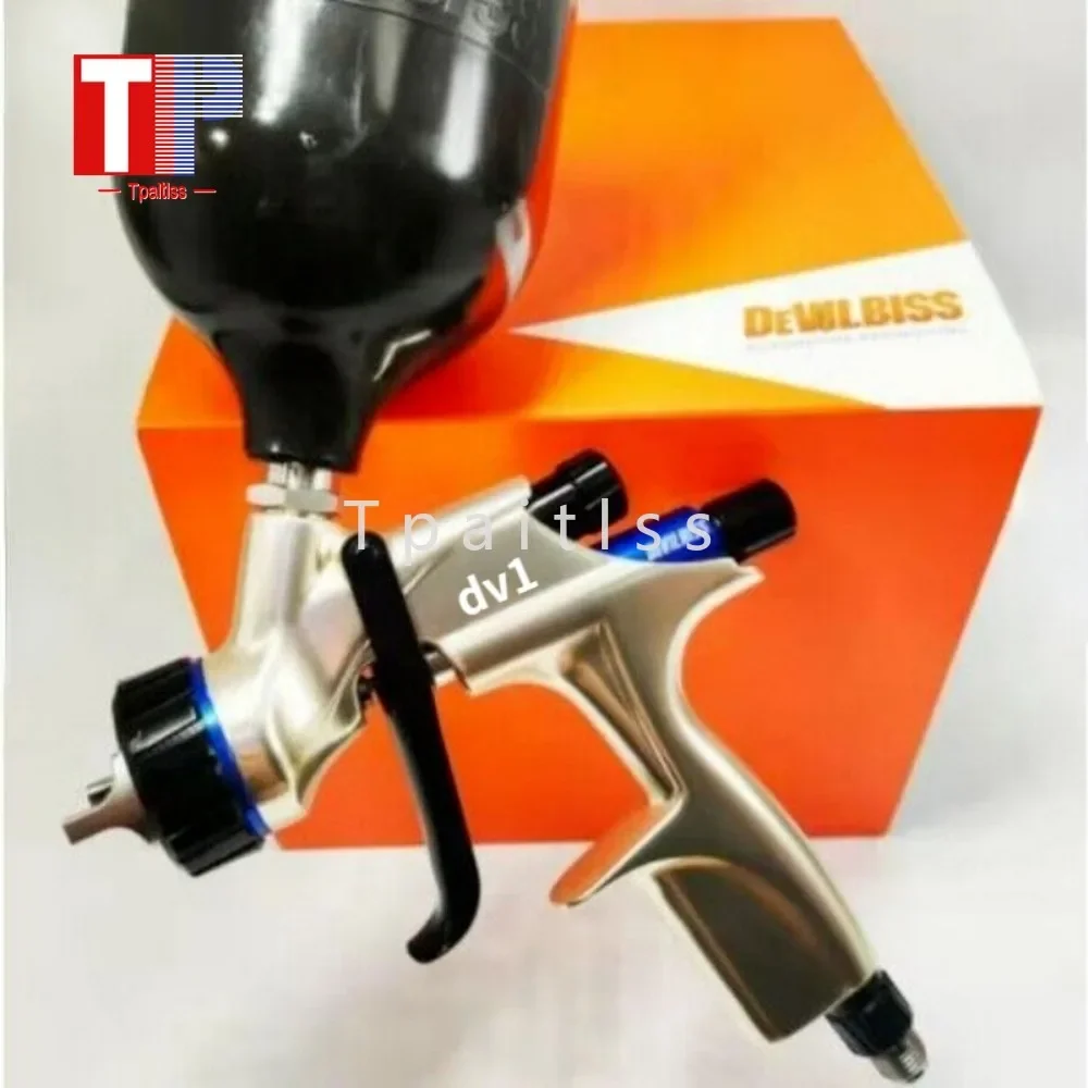 Tpaitlss Automobile Spray Gun Clearcoat and Priming paint Gun HVLP 600ml Cup 1.3 Tip