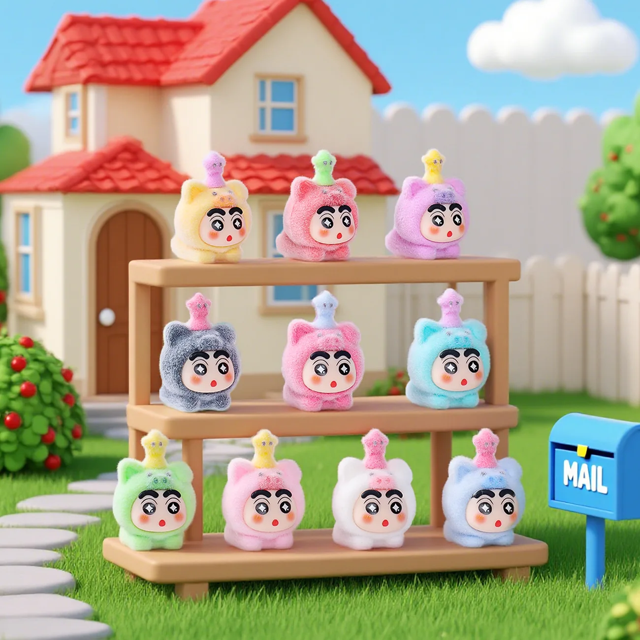 10 قطعة-جديد صغير كارتون الطفل سلسلة ثلاث سنوات لطيف الكرة لعبة مكتب عنصر الزخرفية للاستخدام المكتبي #2