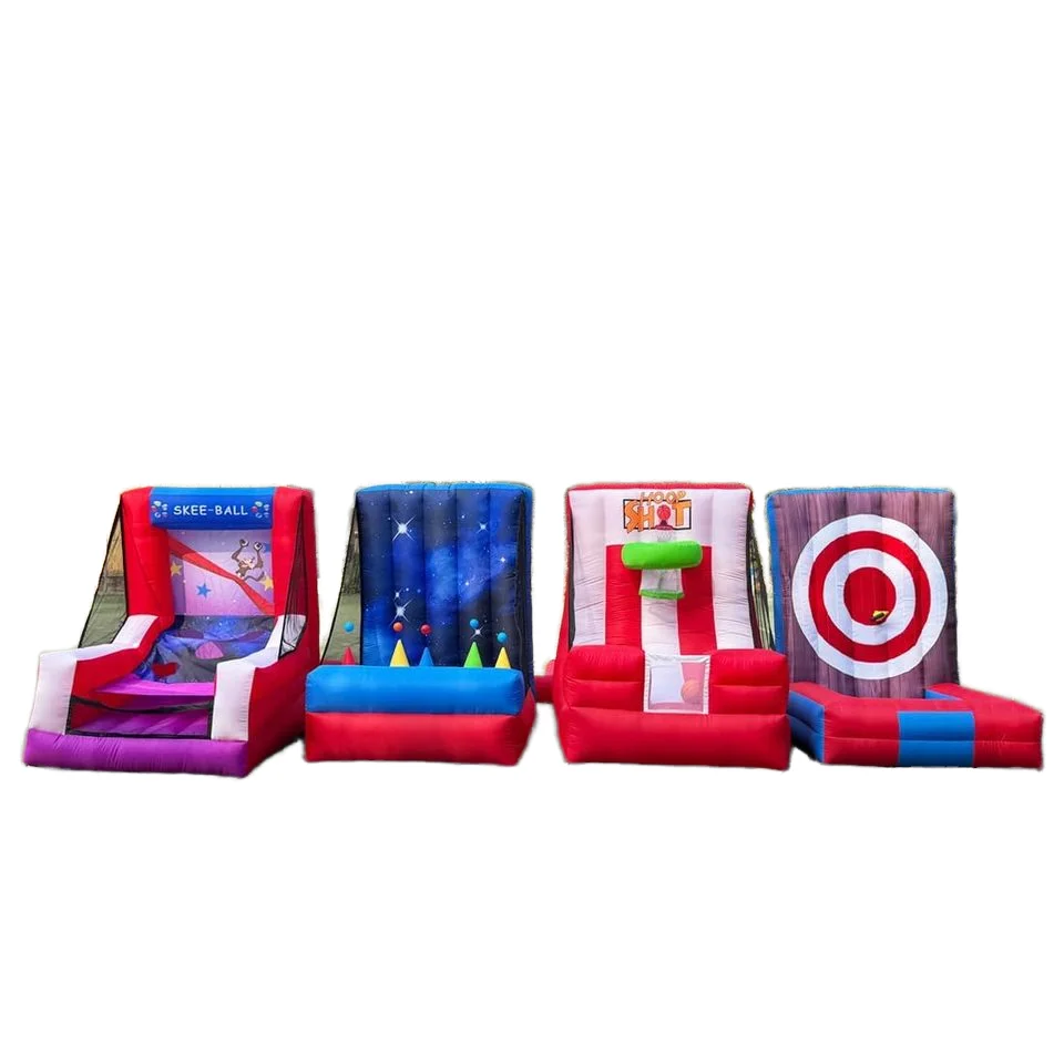 4 In 1 Portable Inflatable Carnival Game Includes Basketball Hoop For Outdoor Party & Event Rentals For Indoor Play