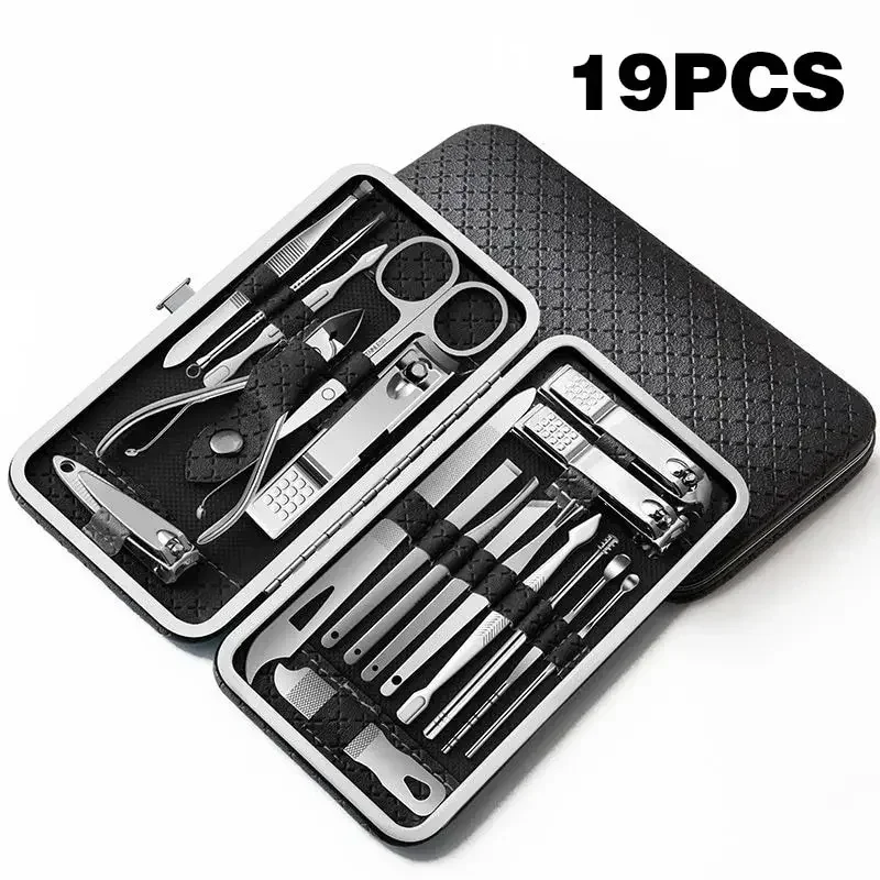 Nail Cutter Set Grooming Tool Set With Portable Case Manicure Art Tool Nails Cut Stainless Steel Nail Clippers Set