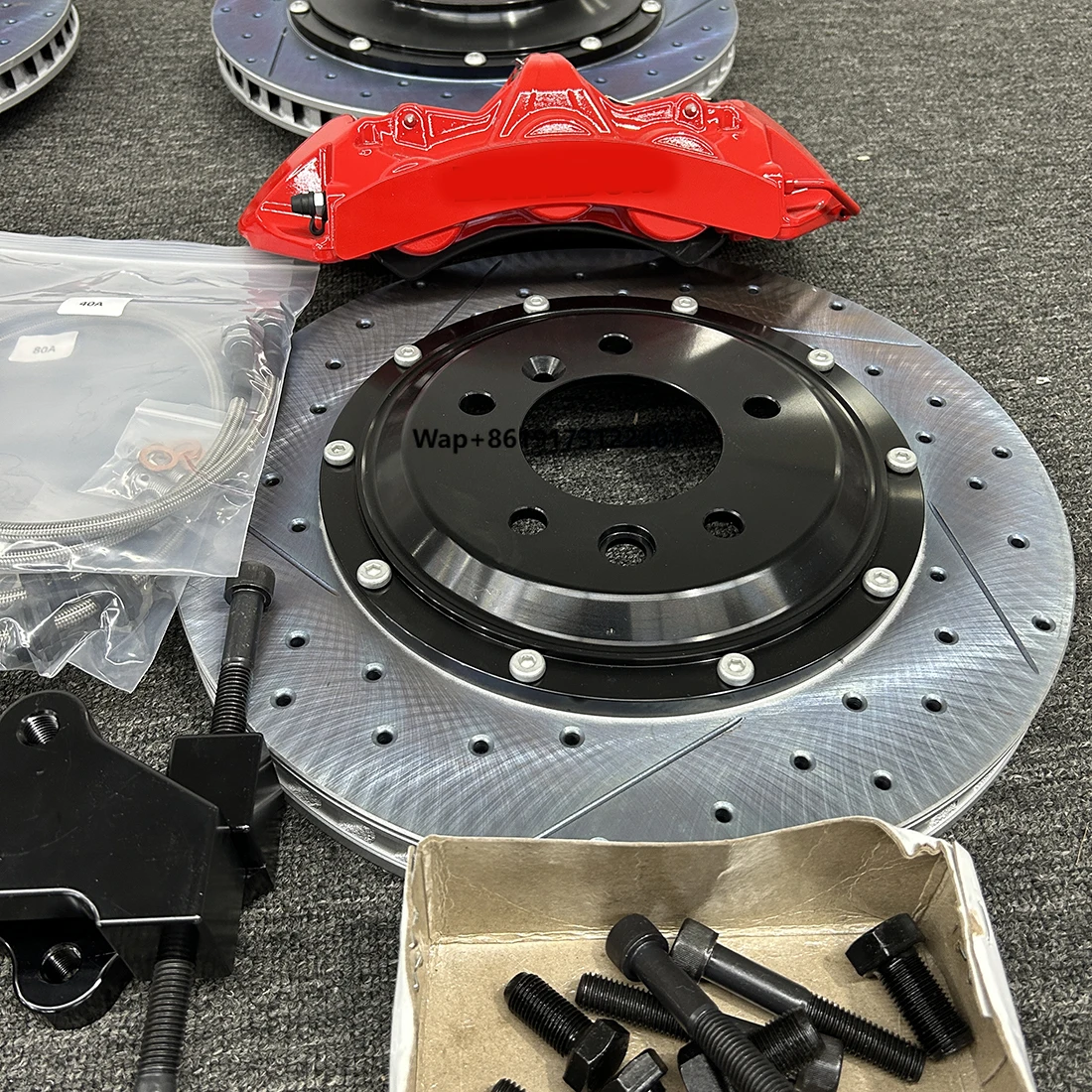 

High Performance Racing Brake Kit Caliper Two-piece Rotor Brake Set Adapter Bracket