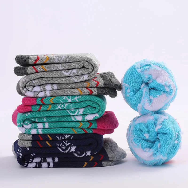 Winter Cotton Children\'s Warm Ski Socks Thicker Cushion Snow Skating Thermal Girls Boys Sports Socks Thermosocks 1Pairs