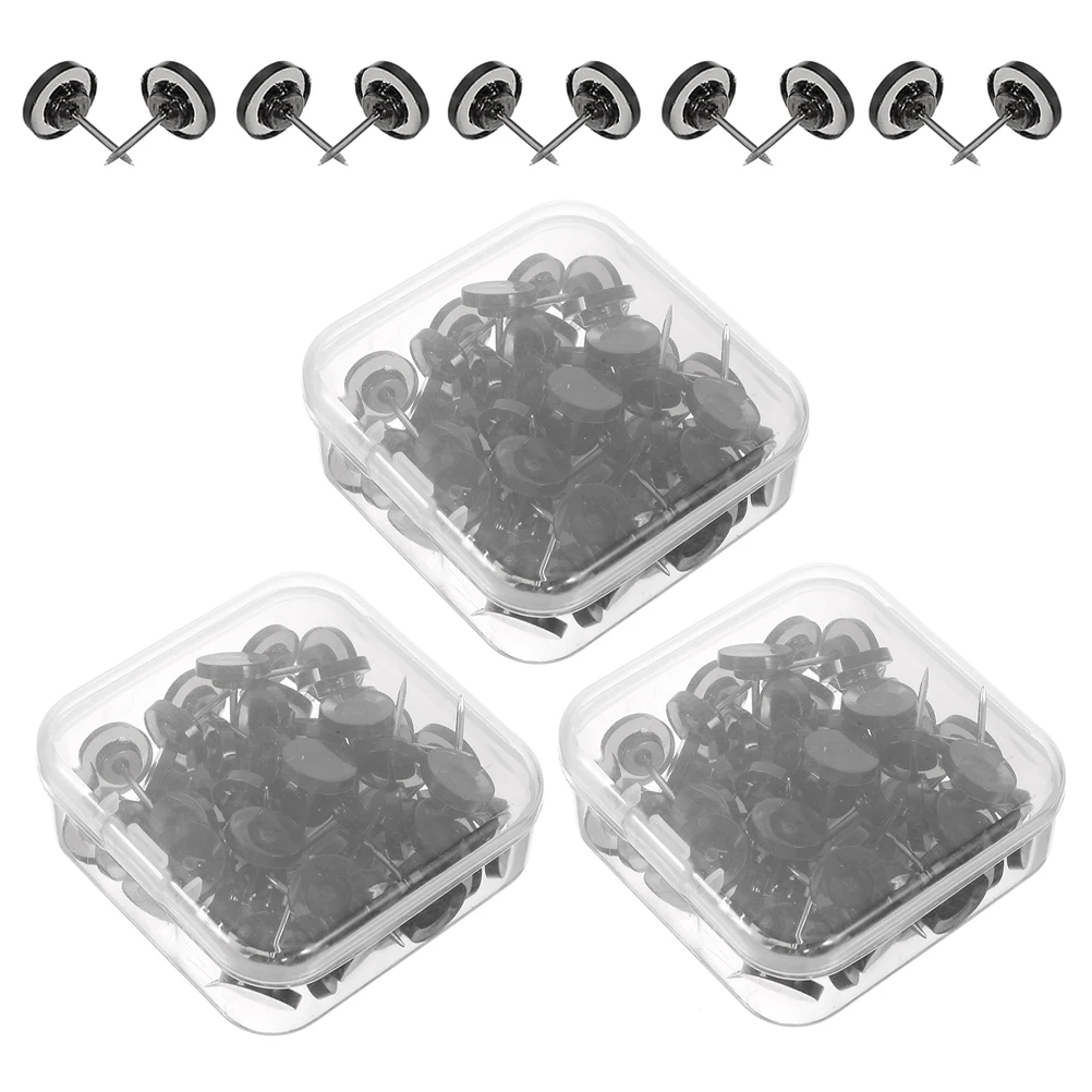 

Plastic Transparent Black Thumbtacks for Maps Art Crafts Push Pins Wall Cork Board Picture Hooks Daily Thumbtacks Map Markers