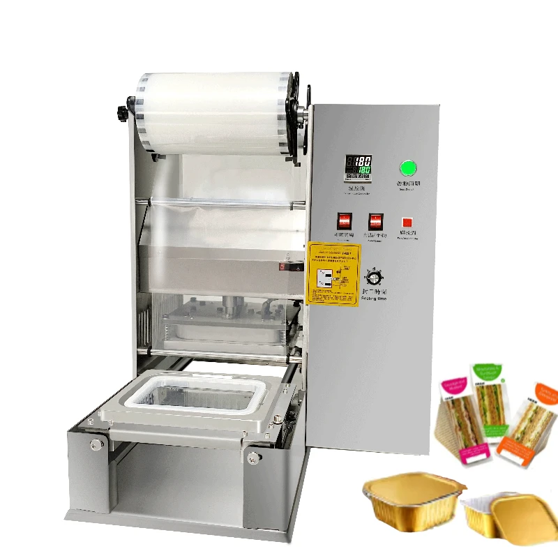 Electric takeaway food packaging machine plastic fast food box container sealing machine