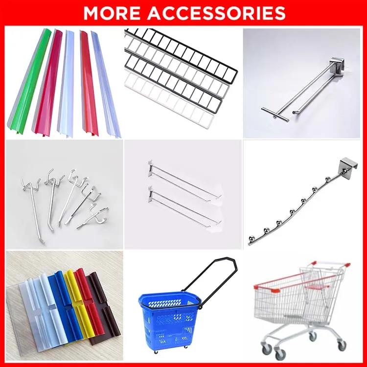 Factory custom size colored metal wall mounted department store display stand