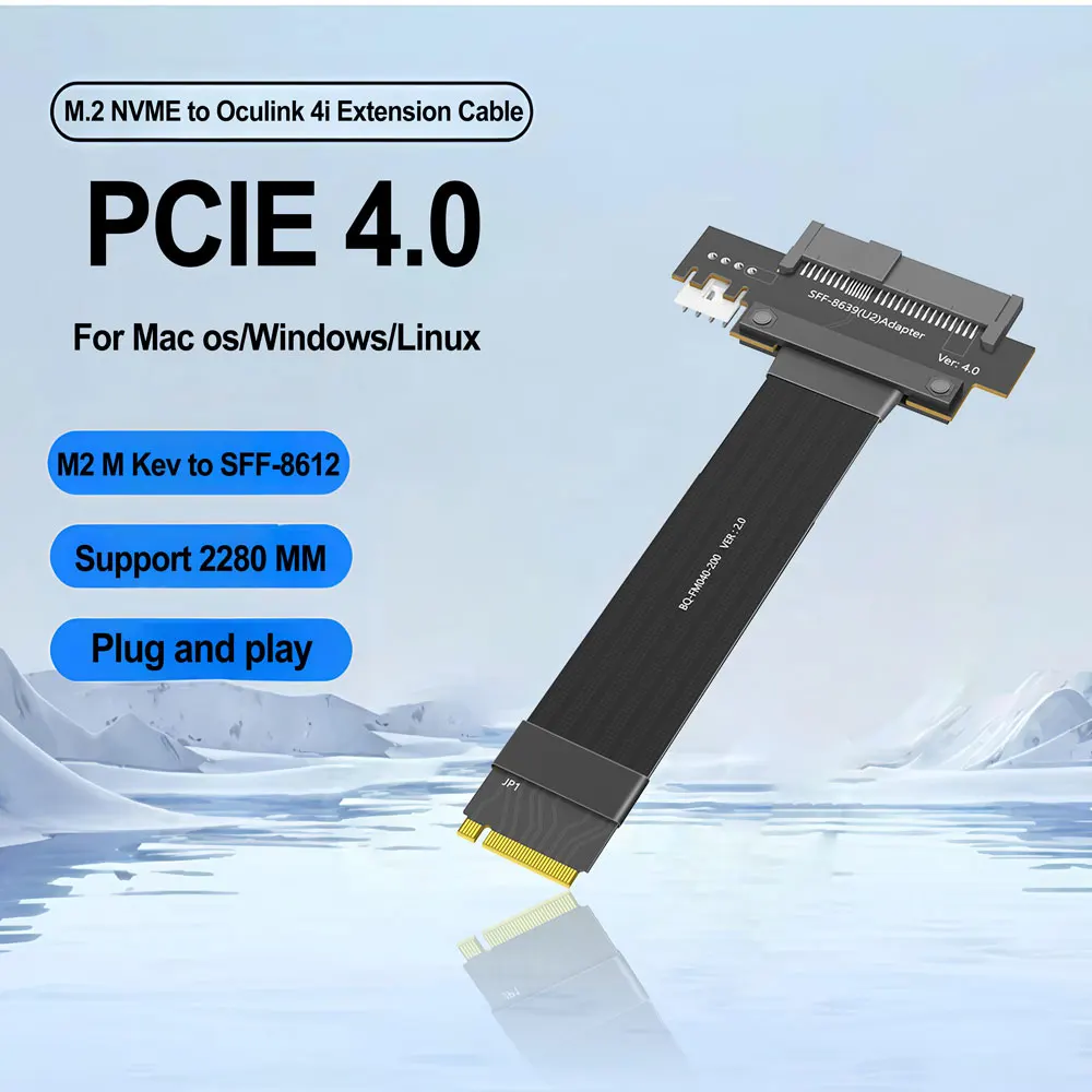 

NGFF M.2 NVMe 4.0 to U2 SFF-8639 Adapter U.2 Interface SFF-8639 to M.2 NVMe PCIE 4.0 Key M Cable for SSD Graphics Cards