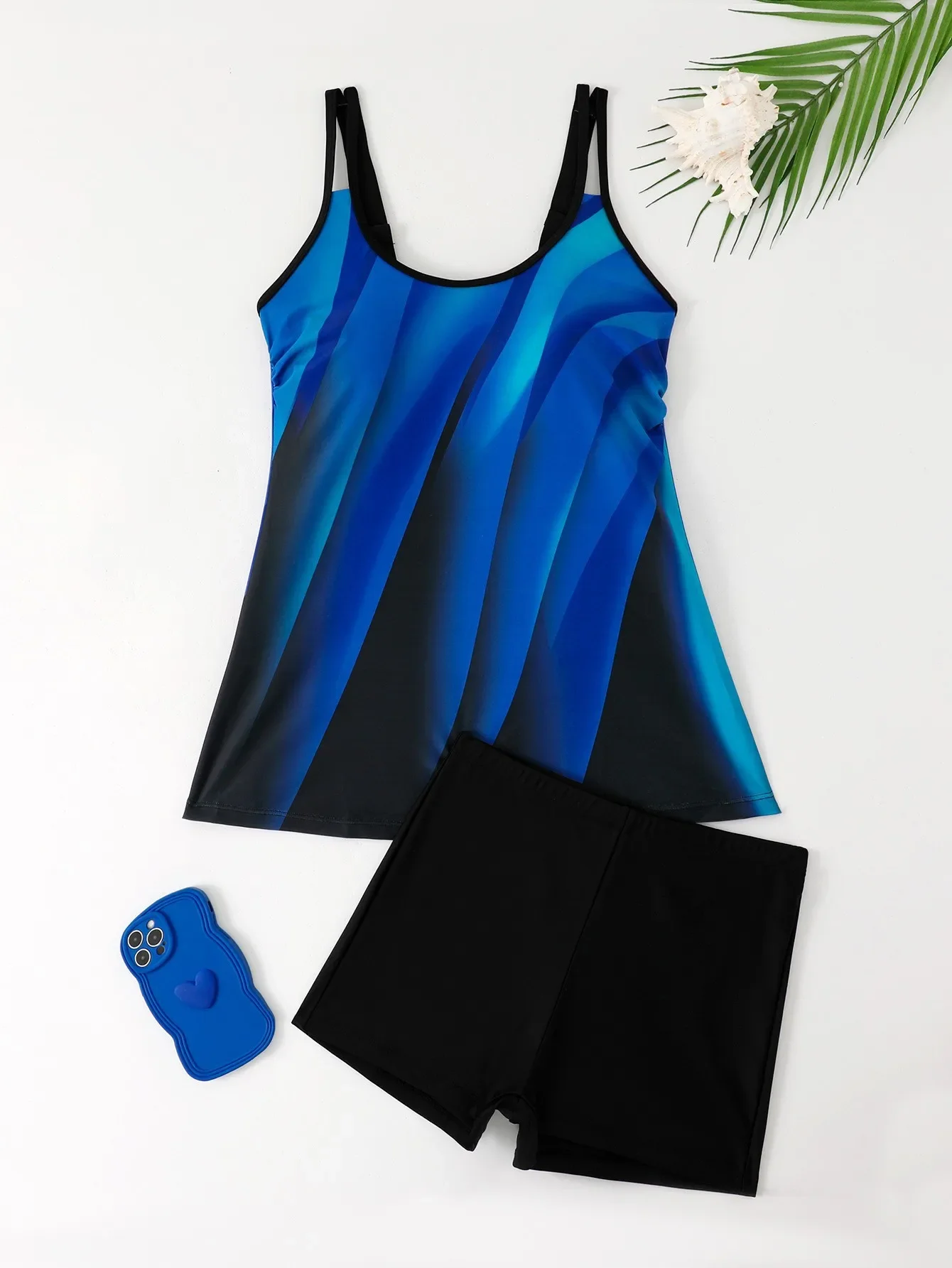 2025 ดอกไม้พิมพ์ชุด Tankini ชุดสตรีชุดว่ายน้ําเซ็กซี่ Tank Top เอวสูงชุดว่ายน้ํา Biquini Boxer กางเกงขาสั้นชายหาดชุดว่ายน้ําผู้หญิง