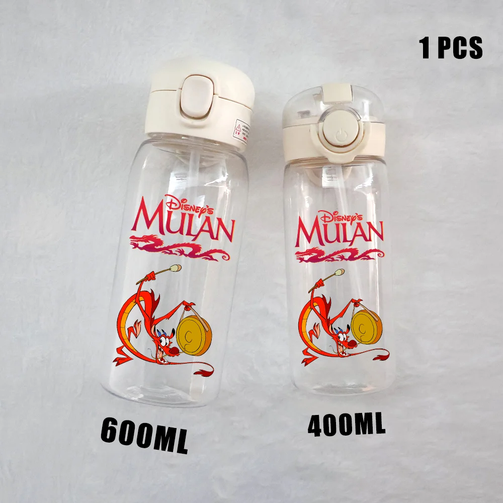 Disney Mulan Animation Movie Children Transparent Outdoor Portable Sports Water Cup Birthday Christmas Gift Mushu CartoonFitness