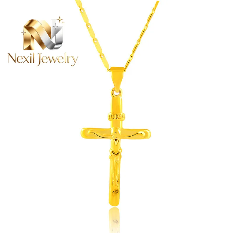 Nexil Jewelry   Nexil Jewelry  Luxury 24K 9999 Pure Gold real gold New Women's Cross Pendant Necklace