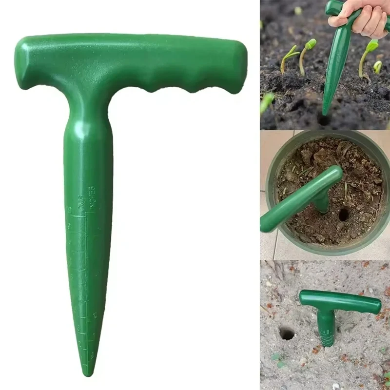 Portable Gardening Dibber Tool Set, Seed Sowing Puncher, Seed Dispenser & Transplanting Tool for Flower/ Vegetable Planting