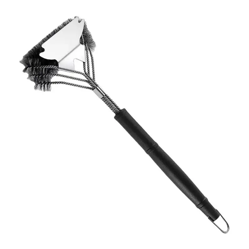 A56P-BBQ Grill Brush Stainless Steel Grill Cleaning Brush Ergonomic Safe Accessories For Porcelain Cleaner Outdoor Non-Slip