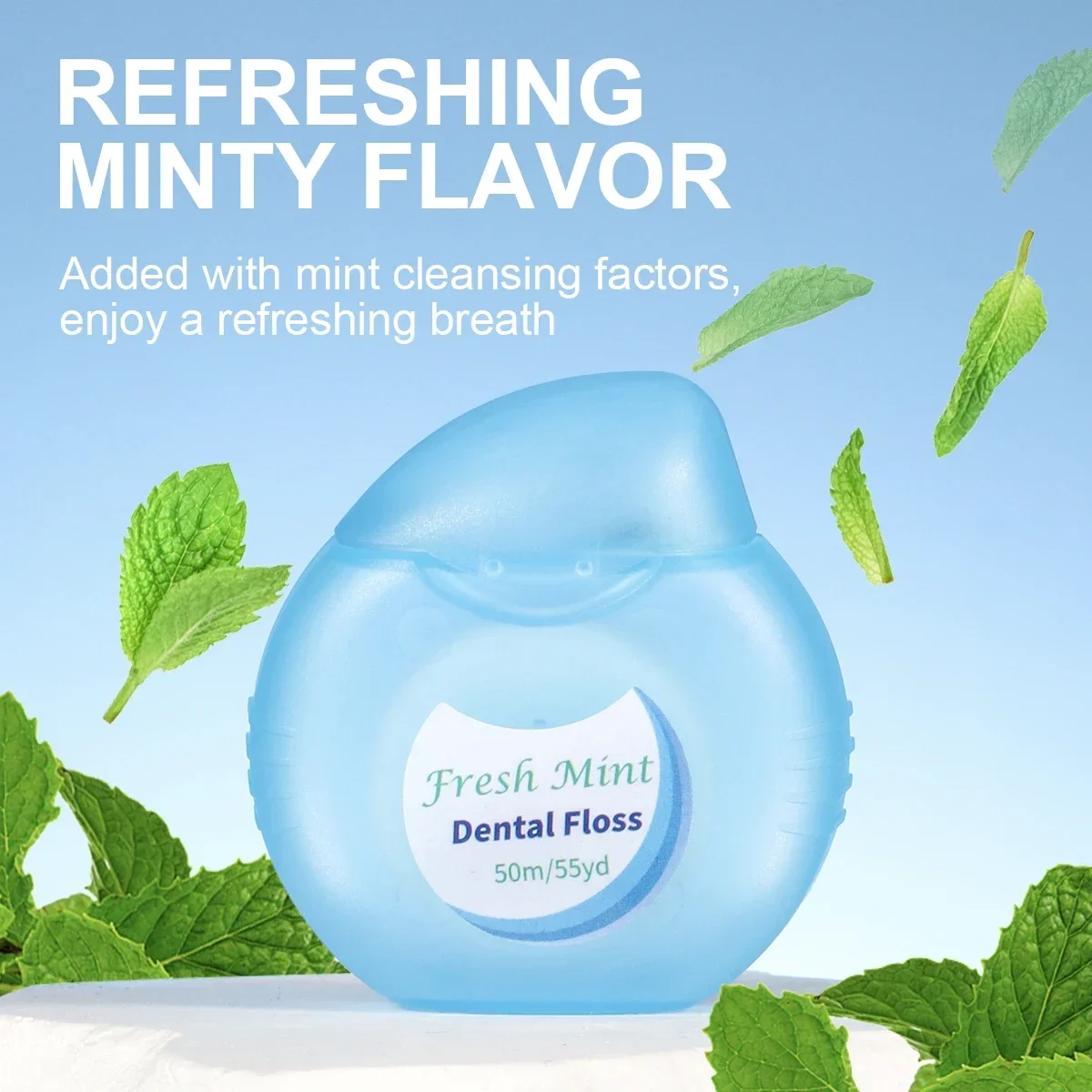 Mint Dental Floss Roll Effectively Removes Plaque & Food Residues, Multi-Care Oral Cleansing with Fine Safe Thread for Daily Use