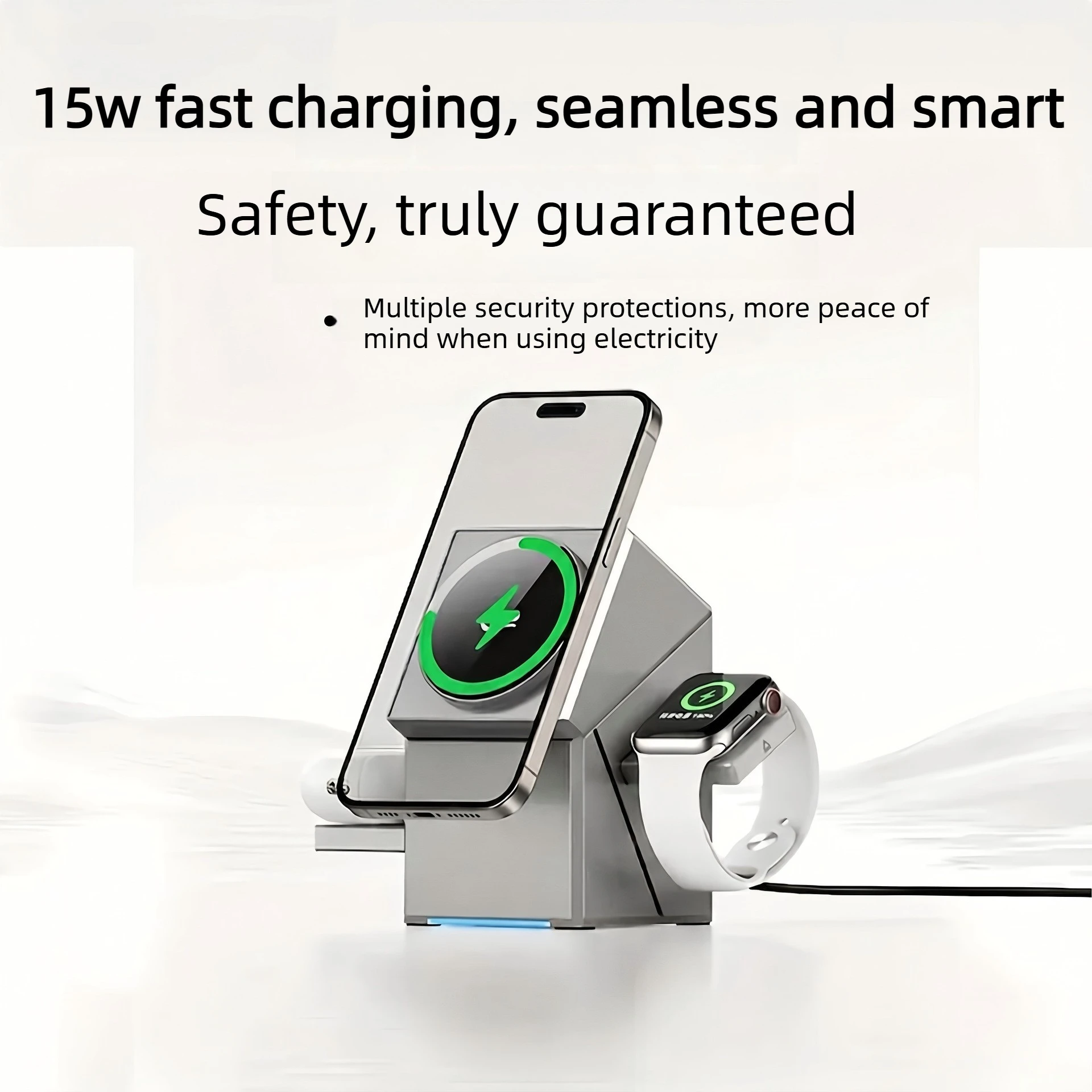New Qi2 3in1 Magnetic Wireless Charger Magnetic 15W Wireless Charging Station for iPhone 17 16 Samsung Wireless Charging Station