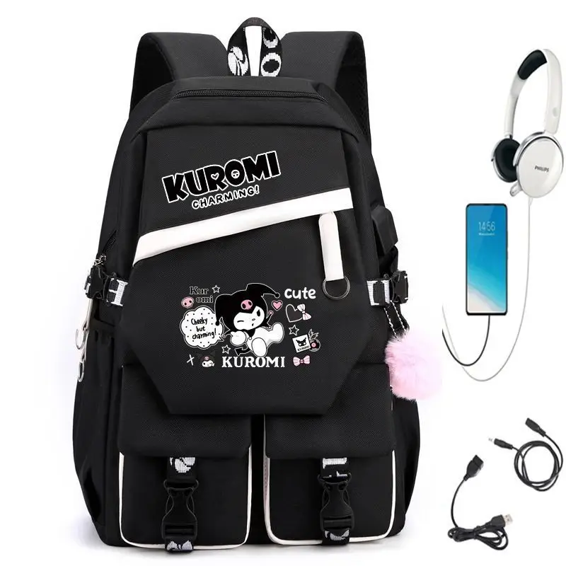 

New cartoon Kuromi Kids Backpack Mini Schoolbag Girls and Boys Cute Shoulder Bag