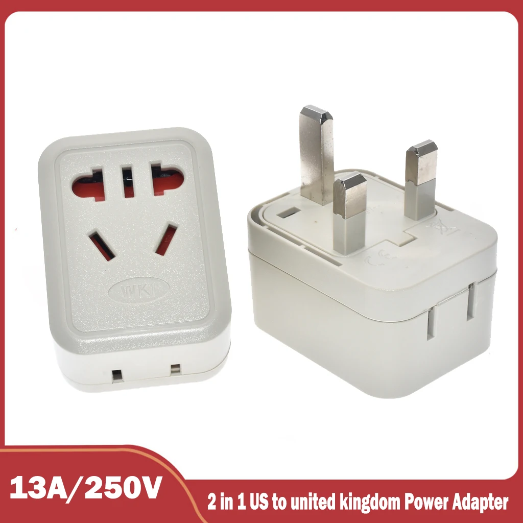 Malaysia,Ireland, Singapore Power Plug Adapter,UK Travel Adapter 2 in 1 AU Grounded Outlet Universal Socket-Type G- Hong Kong