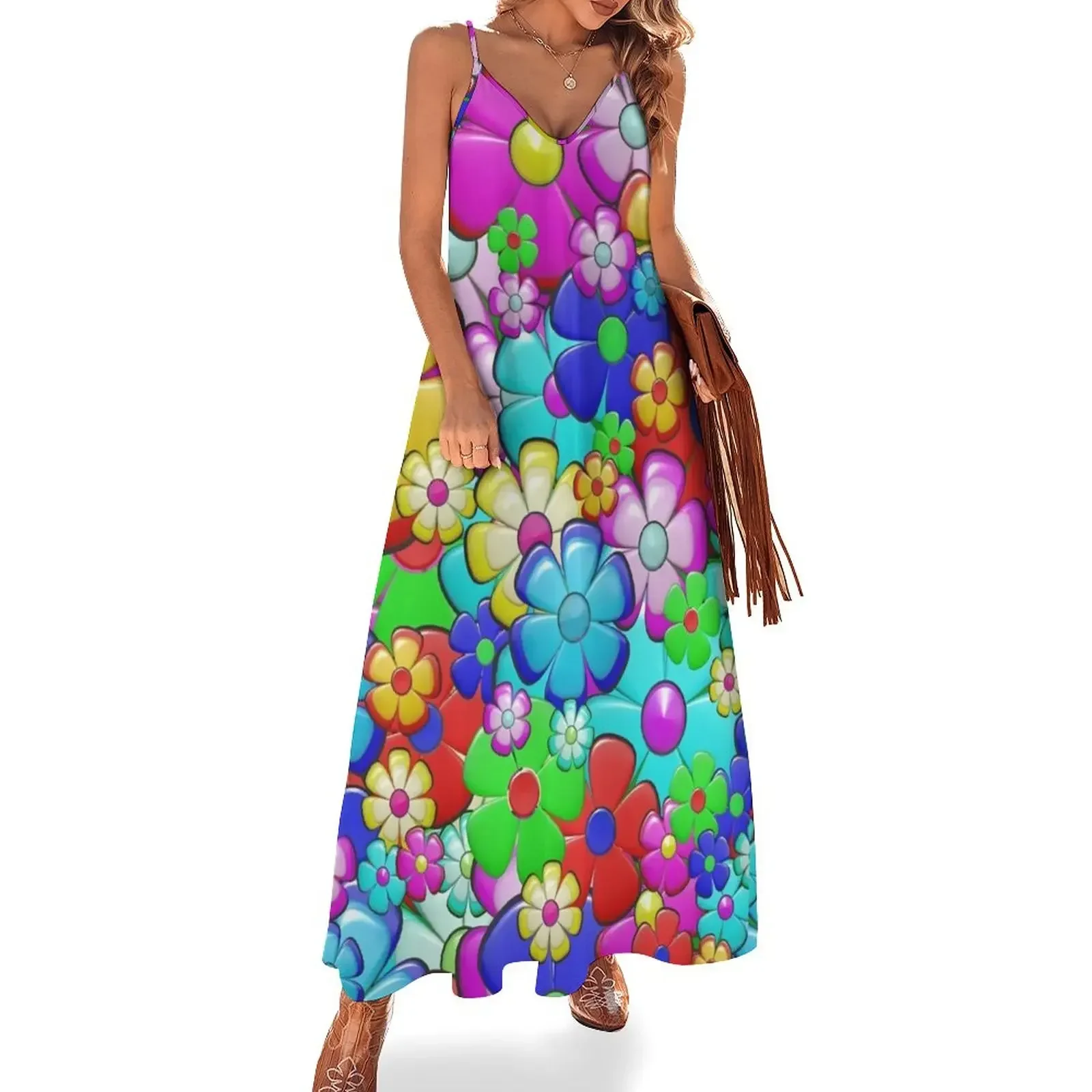 

retro flower summer dress Sleeveless Dress women's dresses luxury summer woman dress 2025 bandage