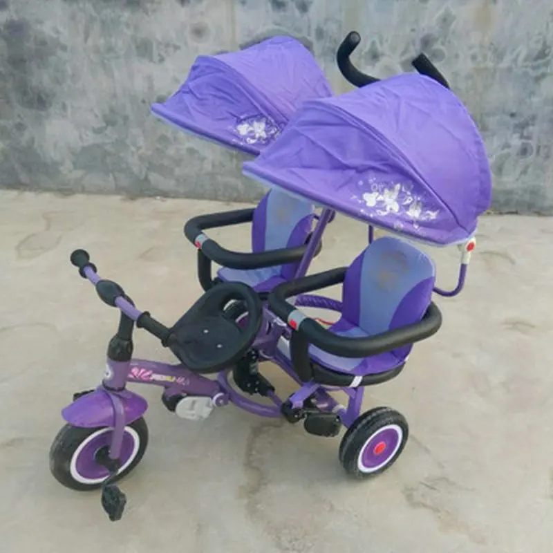 Triple baby stroller with umbrella, three baby tricycle, three seats baby carriage