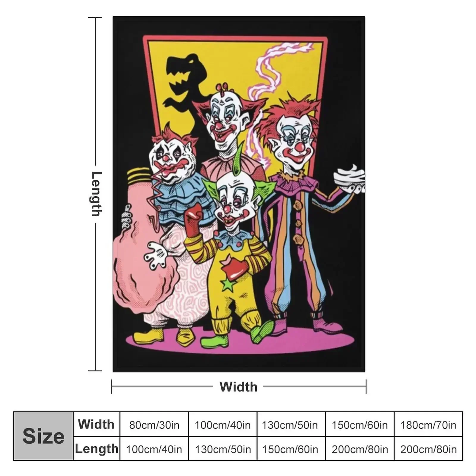Killer Klowns Shirt Throw Blanket Travel Shaggy Plaid Large Blankets