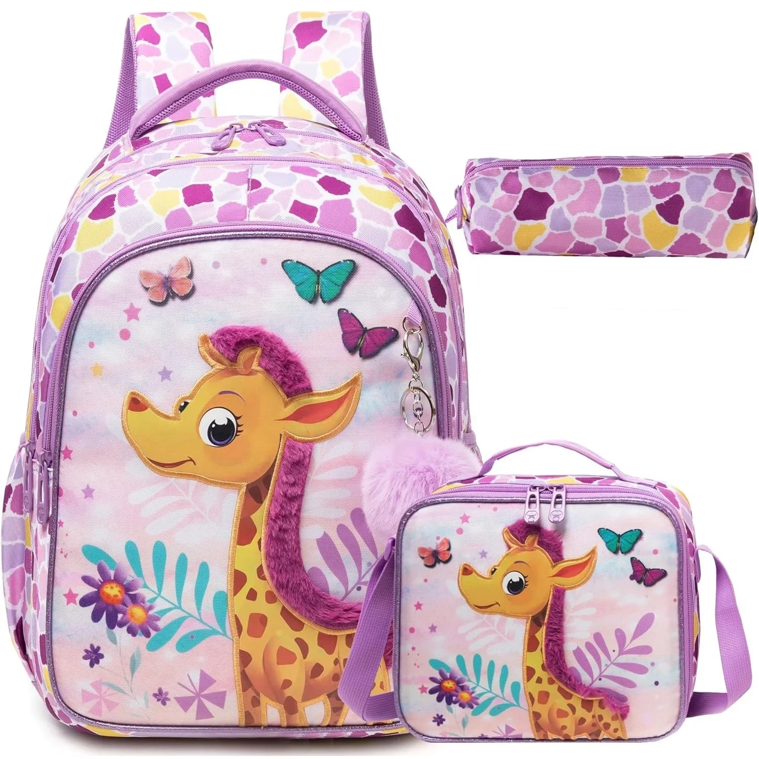 Mochilas escolares bonitas para niñas y niños, conjunto de mochila con fiambrera, estuche para lápices, mochila de regreso a la escuela para estudiantes de primaria, 3 uds.