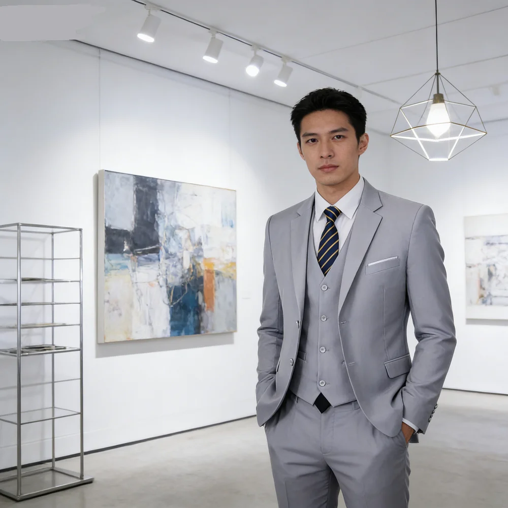 

3 Piece Men's Terno Formal Suit with Regular Jacket Vest Pants for Wedding Party Casual Occasions