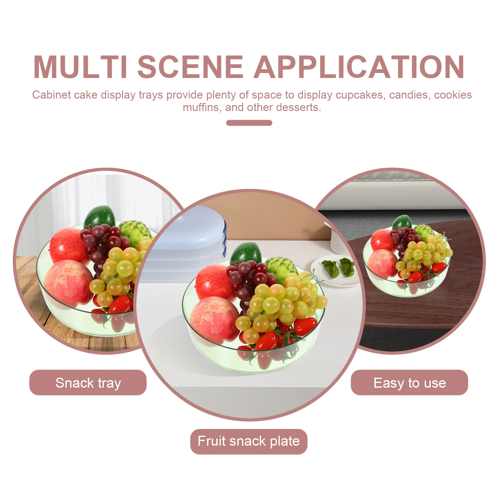 

Fruit Tray Dessert Plate Clear Plastic Living Room Candy Plate Footed Bowl Dry Fruits Snack Container Reusable Easy Clean Party