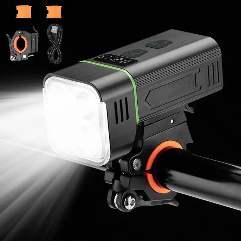 Bicycle Headlight 4 LED USB Rechargeable Front Light Waterproof 5000mAh 1800 Lumen Head Light For Cycling Bike Accessories