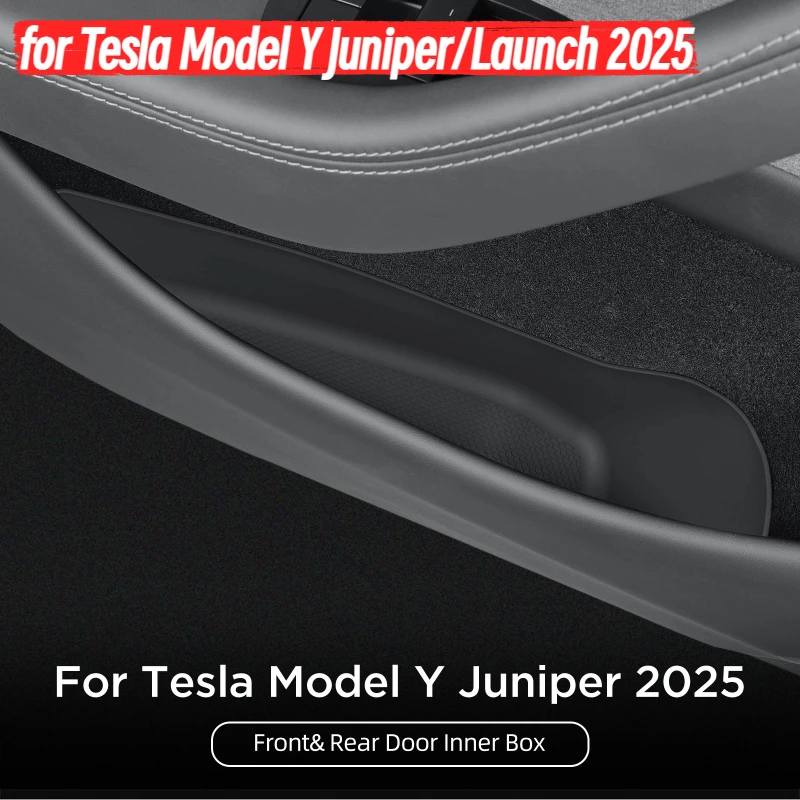

for Tesla Model Y Juniper/Launch 2025 Car Side Door Handle Storage Box Accessories Front Rear Door Anti Dirty Organizer Tray