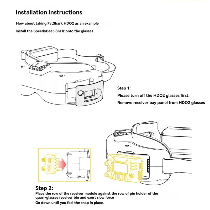 SQPP-For Speedybee 5.8Ghz FPV Goggles استقبال المدمج في مكتشف دعم OSD تحديث البرامج الثابتة لنظارات Fatshark DJI ORQA FPV