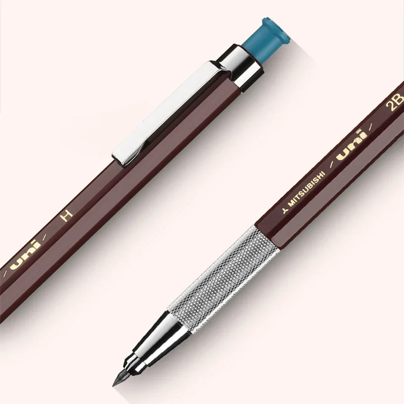 Japan UNI 2.0mm Painting Mechanical Pencil MH-500 Thick Core Architectural Design Metal Anti Slip Handshake Art Stationery